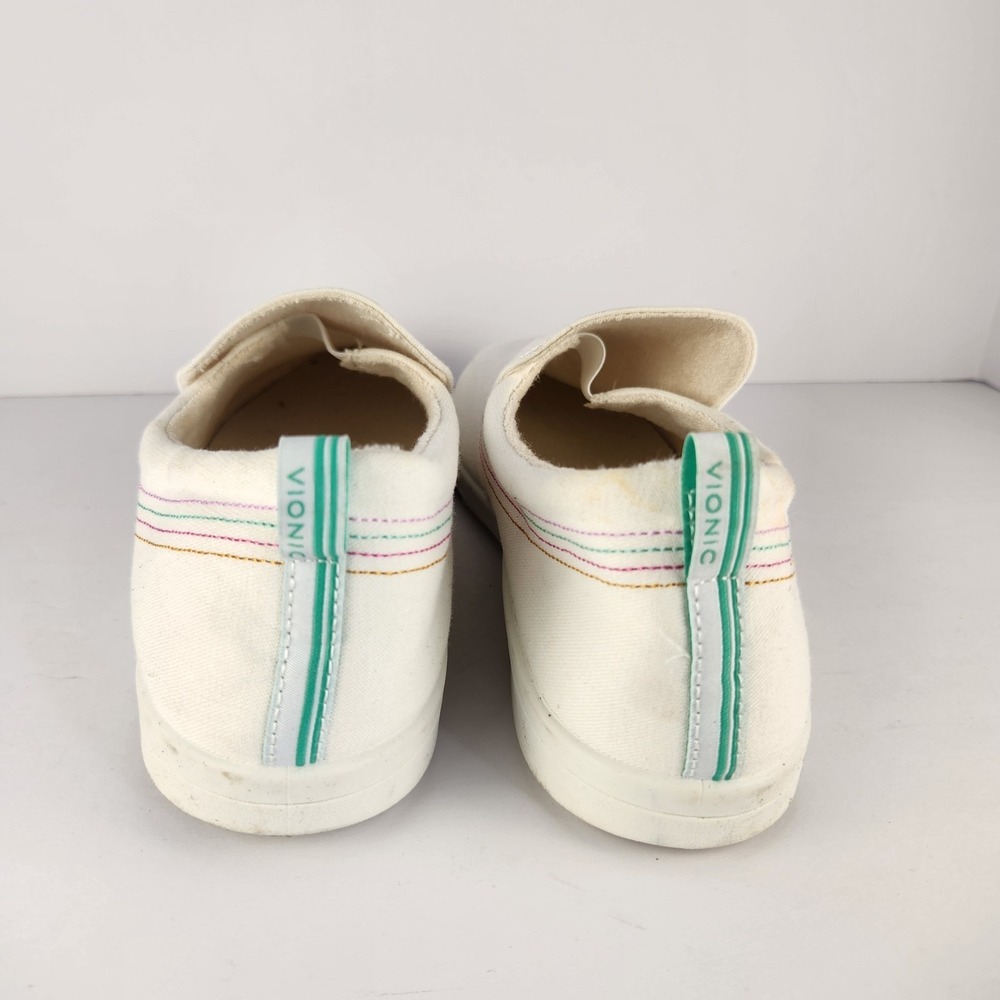 Vionic Beach Women's Comfort Minimalist White Canvas Flats Size 12 - Picture 3 of 8